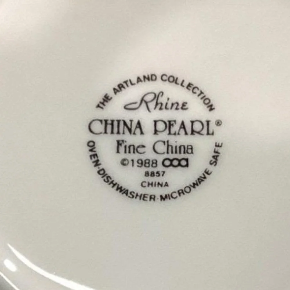 Artland Collection Rhine China Pearl Saucers, Set Of 2 Vintage Floral Dinnerware